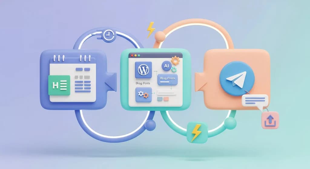 Loop from a content calendar to a WordPress blog post to a Telegram approval message