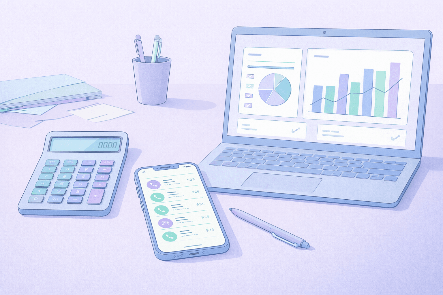Desk setup calculating cost per click and lead value for paid search decisions