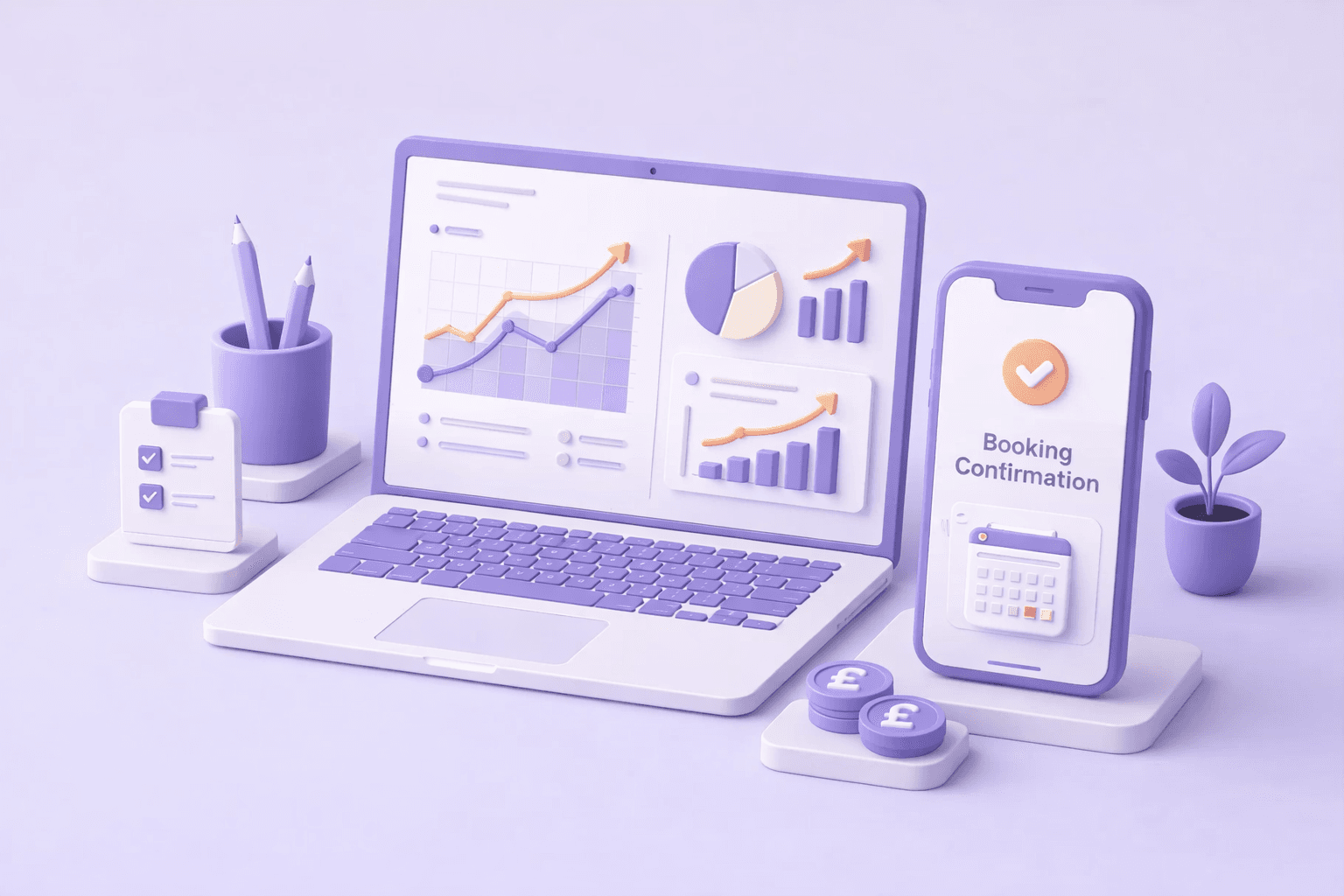 GA4-style analytics and booking confirmation used to measure email campaign conversions.