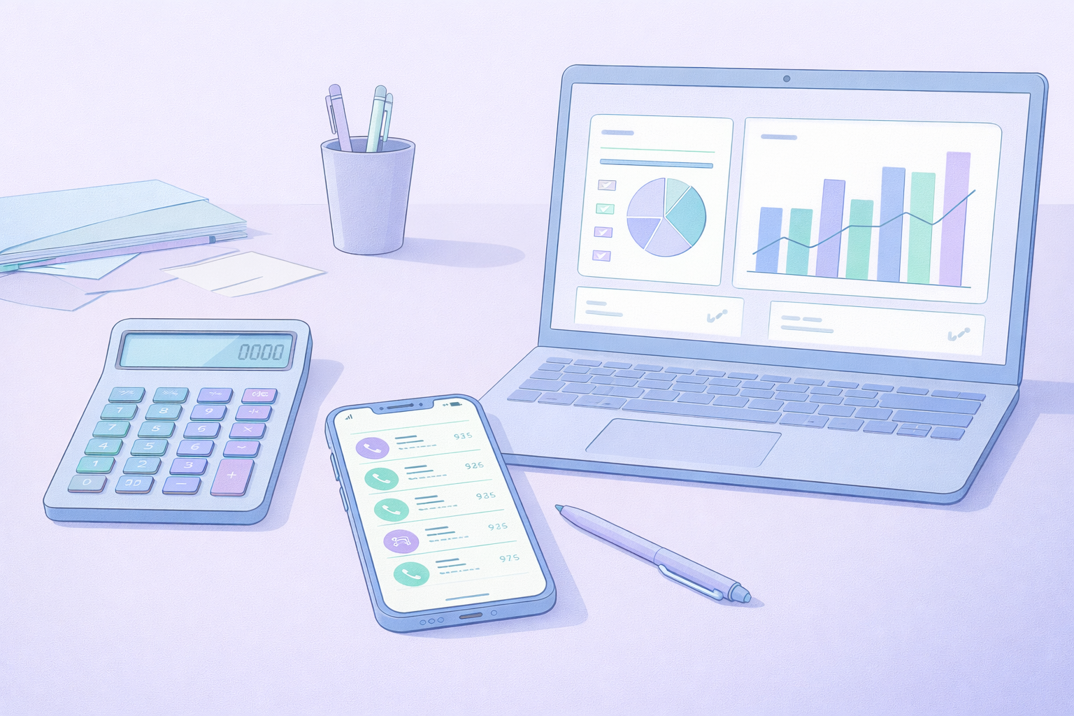 Desk setup calculating cost per click and lead value for paid search decisions