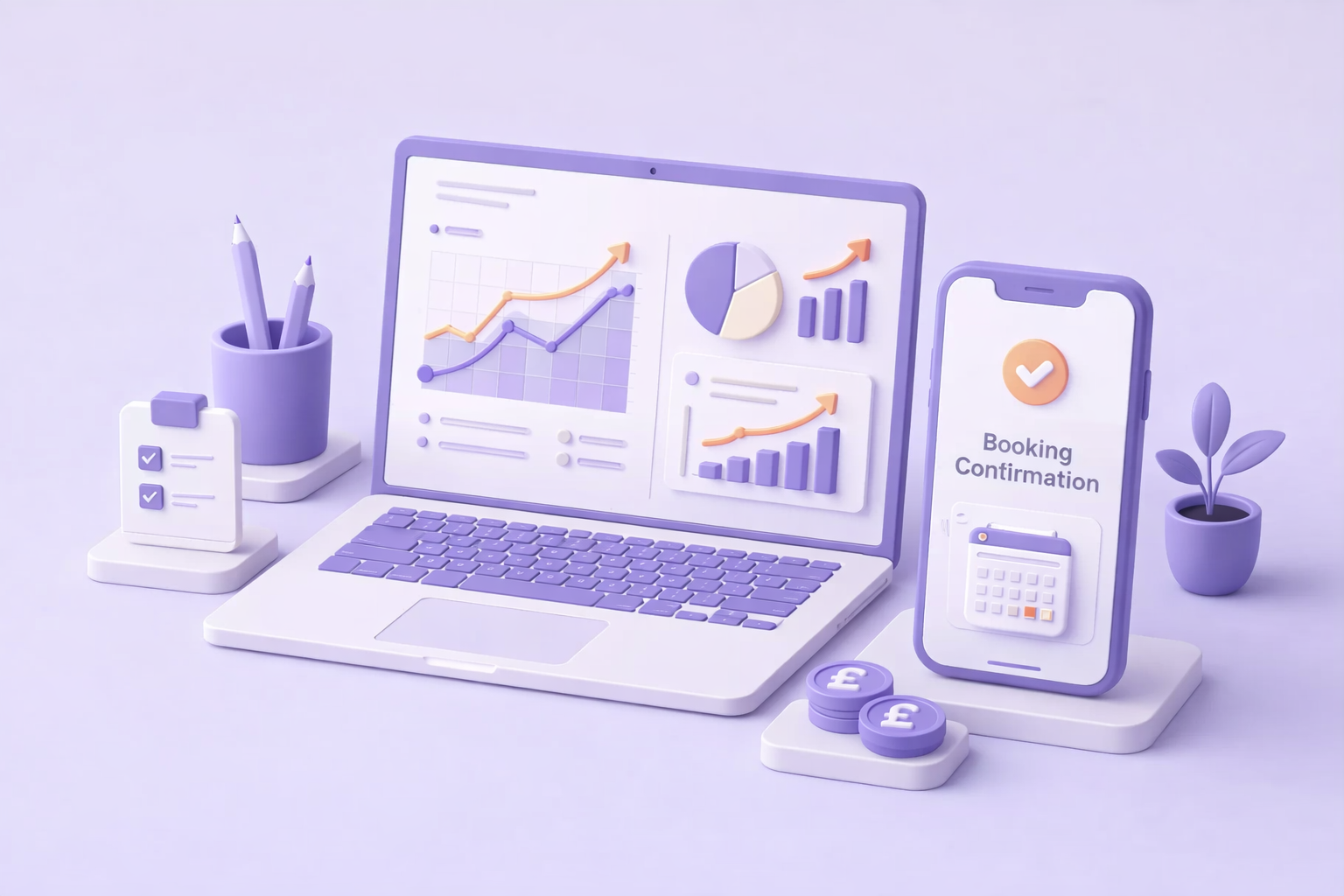 GA4-style analytics and booking confirmation used to measure email campaign conversions.